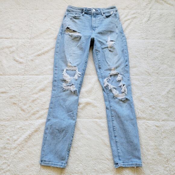 A&F High Rise Distressed Super Skinny Ankle Jeans - Picture 2 of 5